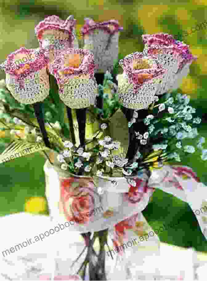 A Bouquet Of Knitted Flowers In A Vase How To Knit Flowers: Guide To Knit Basic Flowers For Beginner