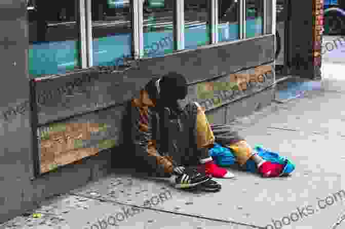 A Group Of Homeless People Huddled Together On The Streets, Their Bodies Ravaged By Addiction, Faces Lost In Despair. The Age Of Addiction Christian De Maussion