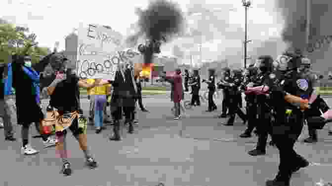 A Line Of Police Officers Facing Off Against Protestors During The Rochester Riot The Line (Rochester Riot 5)