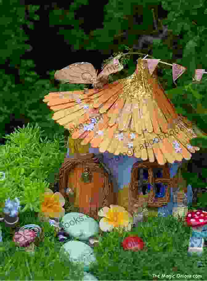 An Enchanting Fairy Garden With A Tiny House, Colorful Flowers, And Twinkling Lights Hello Macrame: Totally Cute Designs For Home Decor And More (Design Originals 5442)