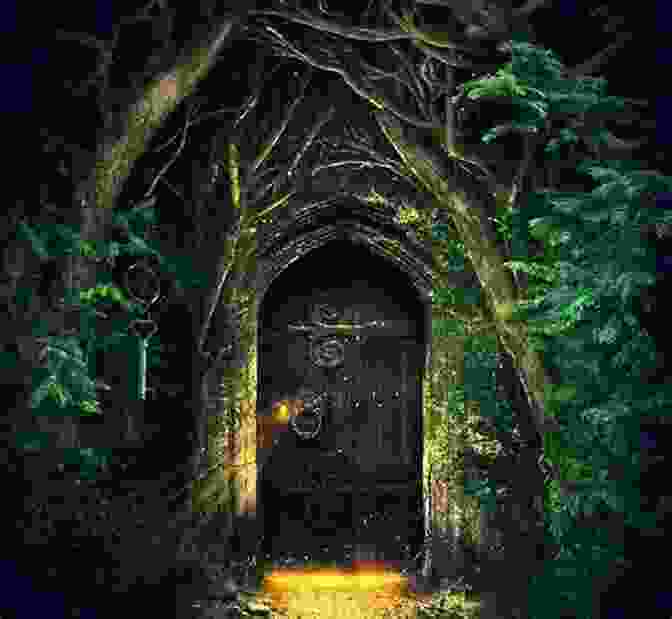 Evin Gate Book Cover Featuring A Mysterious Door In A Dark Forest Evin S Gate Martin Kornberger