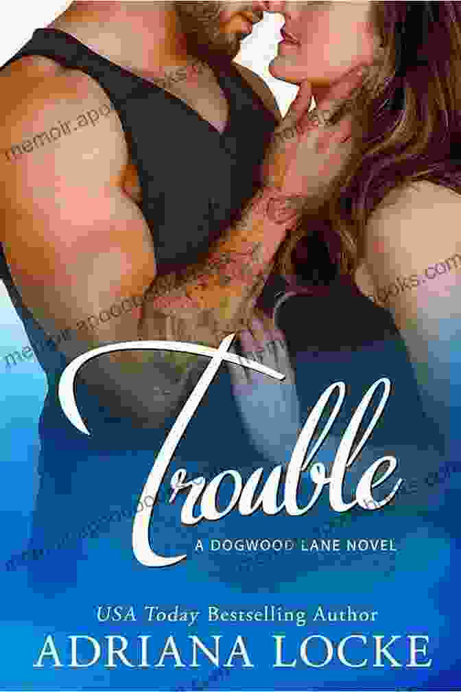 Trouble Dogwood Lane By Adriana Locke Book Cover, Featuring A Woman Looking Over Her Shoulder At A Dark Forest Trouble (Dogwood Lane 3) Adriana Locke